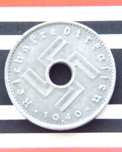 GERMAN COIN 10 PFENNIG 1940 A REICHSKREDITKASSEN MILITARY SWASTIKA 3RD WW2 RARE