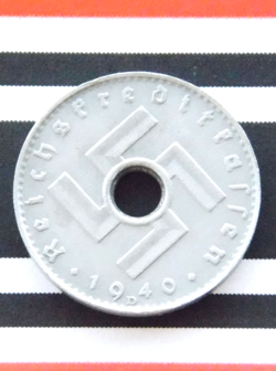 GERMAN 5 PFENNIG 1940 D REICHSKREDITKASSEN MILITARY SWASTIKA COIN 3RD WW2 RARE