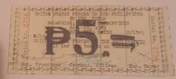 1943 PHILIPPINE 5 PESOS BALANGIGA SAMAR WW2 EMERGENCY CURRENCY NOTE