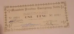 PHILIPPINE MOUNTAIN PROVINCE EMERGENCY WW2 NOTE SIGNED