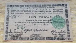 PHILIPPINES WW2 1944 NEGROS EMERGENCY GUERRILLA 10 PESOS S676A