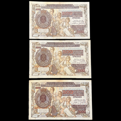 3X SERBIA 1000 DINAR 1941 BANKNOTE WW2 WWII NAZI GERMAN OCCUPATION EUROPE OLD
