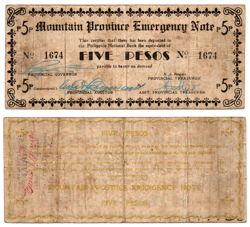 1942 PHILIPPINES MOUNTAIN PROVINCE 1P WW2 EMERGENCY S597 C/S BAUKO ERROR IN DATE