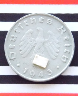 GERMAN 10 REICHSPFENNIG 1943 B ZINC COIN SWASTIKA 3RD REICH WW2 NICE PFENNIG