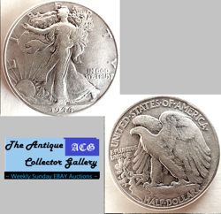 VINTAGE 1944?US PHILADELPHIA MINT SILVER LIBERTY WALKING HALF??WW 2??