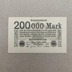 1923 GERMAN 200.000 MARK BANKNOTE, GERMANY CURRENCY ERA BETWEEN WWI WW2 WWII