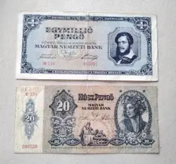 WORLD BANKNOTES - HUNGARY 2 DIFFERENT WW2 ERA