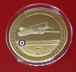 MEDAL MEDALLION RAF ROYAL AIR FORCE SHORT STIRLING WW2 BOMBER PLANE AVIATION COA