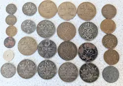 27X SWEDEN & NORWAY COINS 1920-1948 WW2 ERA - DIFFERENT DENOMINATIONS