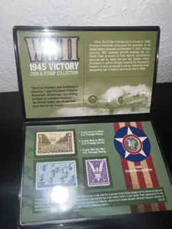 WW2 1945 VICTORY COIN AND STAMP COLLECTION BOOK