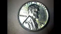 BU 1943 BOLD D WHEAT PENNY WW2 STEEL