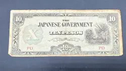 JAPAN BANKNOTE PHILIPPINES 10 TEN PESOS CURRENCY WW2 WWII ASIAN NOTE JAPANESE