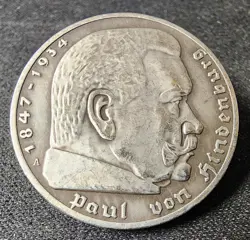 1938 A WW2 GERMANY THIRD REICH 5 REICHSMARK