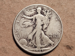 1943 P WALKING LIBERTY HALF DOLLAR SILVER COIN 50 CENTS WORLD WAR TWO WWII WW2