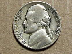 1942   P     TYPE  2   35%  SILVER  JEFFERSON    NICKEL  WW2  ERA   90706219