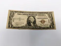 1935A HAWAII $1 SILVER CERTIFICATE BROWN SEAL WW2 NOTE FANCY SERIAL # 69988969