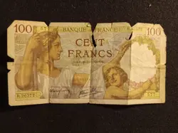 100 CENT FRANCS  WW2 ERA    FILLER CONDITION