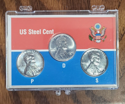 1943 LINCOLN STEEL CENT PENNY SET PDS MINT WW2