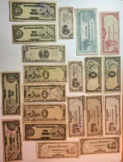 COLLECTION OF WW2 OCCUPATION NOTES CURRENCY FROM THE PACIFIC 20 TOTAL