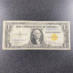1935-A $1 NORTH AFRICA SILVER CERTIFICATE WW2 EMERG. YELLOW SEAL ~ F/VF