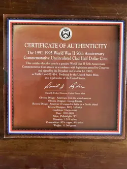 WORLD WAR 2 II 50TH ANNIVERSARY COIN AND VICTORY MEDAL SET US MINT