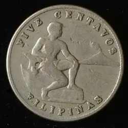 1944-S PHILIPPINES 5 CENTAVOS, WW2, SAN FRANCISCO MINT