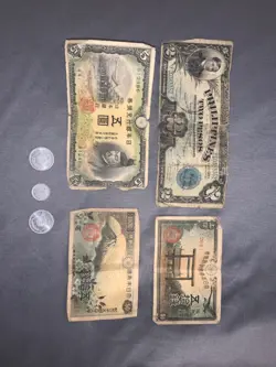 WW2 PHILIPPINE AND JAPANESE PAPER CURRENCY AND COIN LOT