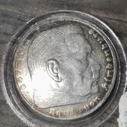 1939 5 REICHSMARK NAZI GERMAN GENUINE WW2 THIRD REICH 90% SILVER COIN 1847-1934