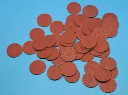 1 RANDOM (ONE)-  WW2 WWII RED POINT OPA RATION RATIONING FOOD TOKEN