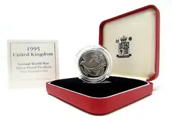 £2 COIN SILVER PROOF PIEDFORT 1995 WW2 DOVE BOX   COA ROYAL MINT RARE SCARCE
