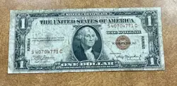 1935 A BROWN SEAL HAWAII $1 SILVER CERTIFICATE WW2 EMERGENCY MONEY, LOW GRADE