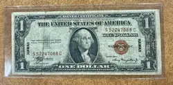 1935 A BROWN SEAL HAWAII $1 SILVER CERTIFICATE WW2 EMERGENCY MONEY, FINE.
