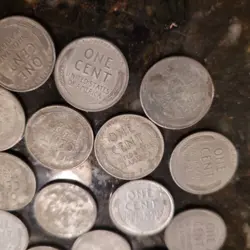1943 STEEL PENNY WHEAT LINCOLN WW2 WWII CENT US MONEY (NO MINT MARK) LOT OF 24