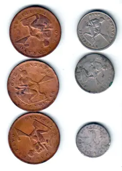 6 CENTAVOS FILIPINAS VINTAGE OLD COINS- PHILIPPINES PRE-WW2, 1930S & 1918 MONEY