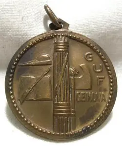 WW2 ITALY VENTENNIO MEDAL MEDAGLIA SPORT SCI GUF GENOVA GRUPPI UNIVERSITARI