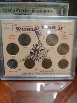 WORLD WAR 2 OBSOLETE COIN COLLECTION SILVER NICKELS