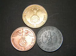 BIG WW2 GERMAN COINS HISTORICAL WW2 AUTHENTIC ARTIFACTS