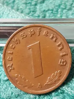 1938 ,  1 REICHSPFENNIG PENNY ~ WW2 GERMANY,  BRONZE CIRCULATED COIN