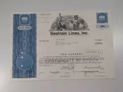 SEATRAIN LINES STOCK CERTIFICATE VTG 1971 WW2 CARGO SHIP HOBOKEN NJ NEWCASTLE