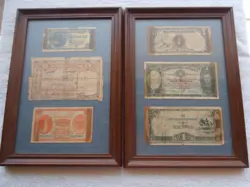 WW 2 SOUTHEAST ASIA INVASION MONEY FRAMED AND MATTED