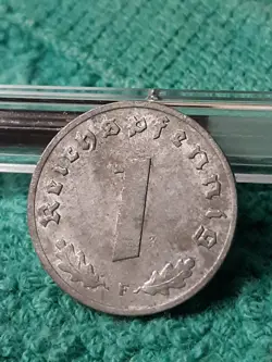 WW2  1 REICHSPFENNIG~ GERMANY, HEAVILY CIRCULATED, 3RD REICH , HAS OXIDATION