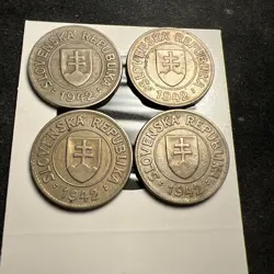 1942 SLOVAKIA 1 KORUNA WW2 COIN **CLOSED 4 VARIETY**  (1 COIN PER SALE) Z4984