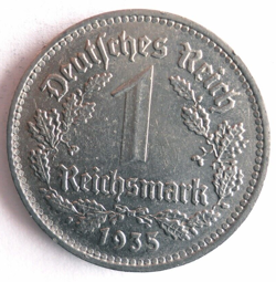 1935 THIRD REICH GERMANY REICHSMARK - AU/UNC HIGH QUALITY COIN - LOT G8
