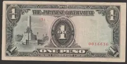WW2 1940 JAPANESE INVASION CURRENCY  1 PESO NOTE PHILIPINES?