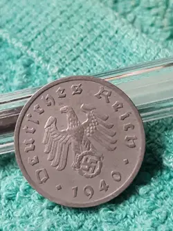 1940 WW2  1 REICHSPFENNIG~ GERMANY,CIRCULATED, 3RD REICH