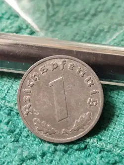 1943 WW2  1 REICHSPFENNIG~ GERMANY,CIRCULATED, 3RD REICH