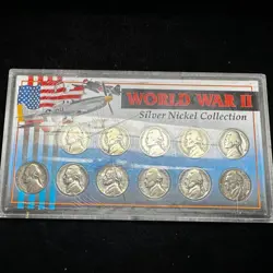WW 2 II SILVER WAR NICKEL COLLECTION 35% SILVER 11 COIN SET