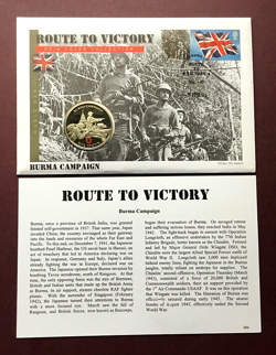 2005 - GIBRALTAR CROWN COIN COVER CELEBRATING WW2 BURMA CAMPAIGN - EXCELLENT