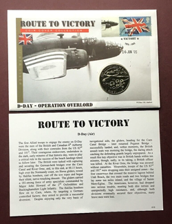 2005 - GIBRALTAR CROWN COIN COVER CELEBRATING WW2  D DAY (AIR) - EXCELLENT