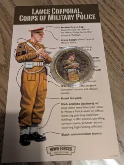 WESTMINSTER WW2 FORCES COLLECTION GOLD PLATED MEDALLION COIN LANCE CORPORAL